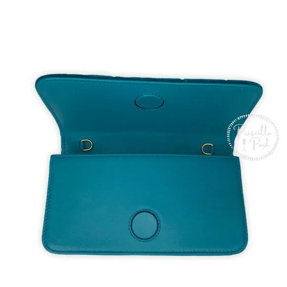 NEW GUCCI Marmont GG Velvet Mini Bag Teal