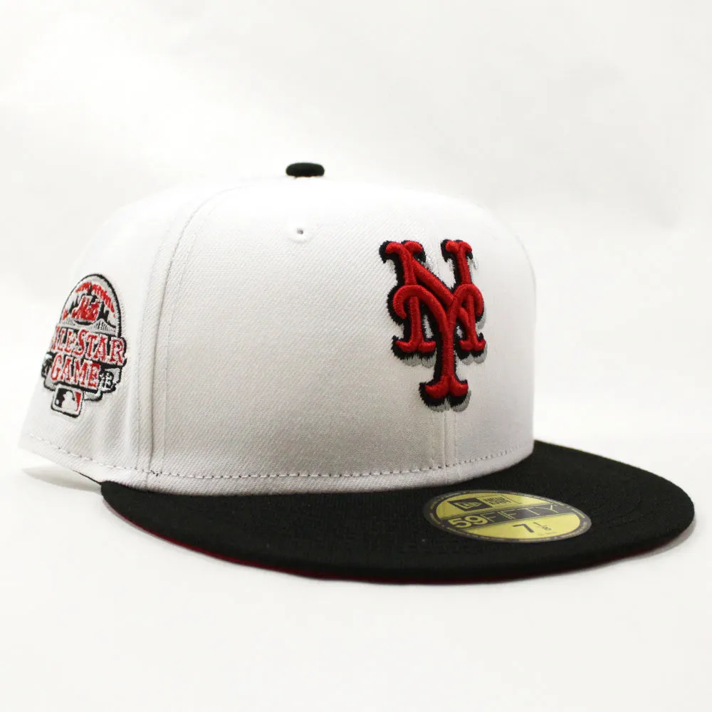 New York Mets 2013 All-Star Game New Era 59Fifty Fitted Hat (GITD White Black Red Under Brim)