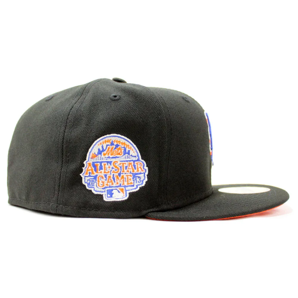 New York Mets 2013 All-Star Game New Era 59Fifty Fitted Hat (Glow in the Dark Black Orange Under Brim)