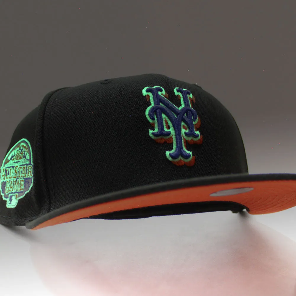 New York Mets 2013 All-Star Game New Era 59Fifty Fitted Hat (Glow in the Dark Black Orange Under Brim)