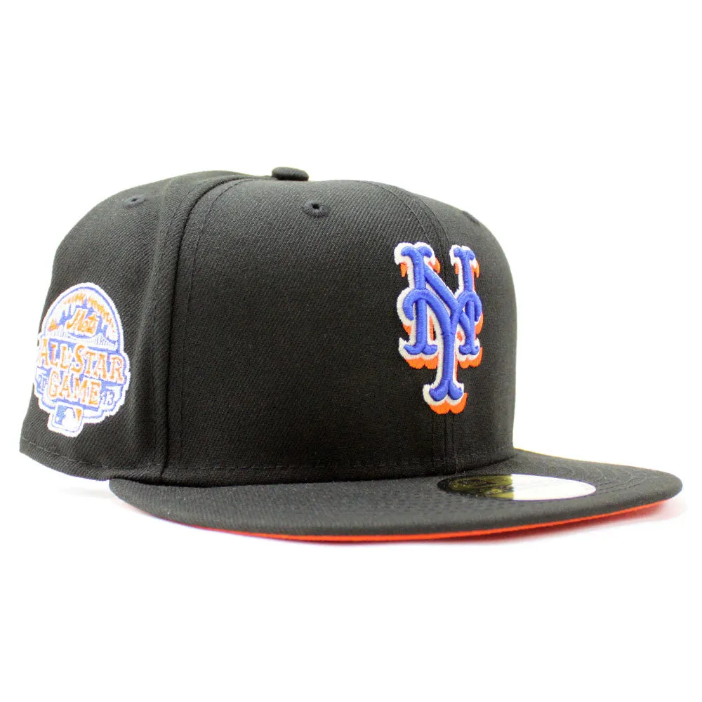 New York Mets 2013 All-Star Game New Era 59Fifty Fitted Hat (Glow in the Dark Black Orange Under Brim)