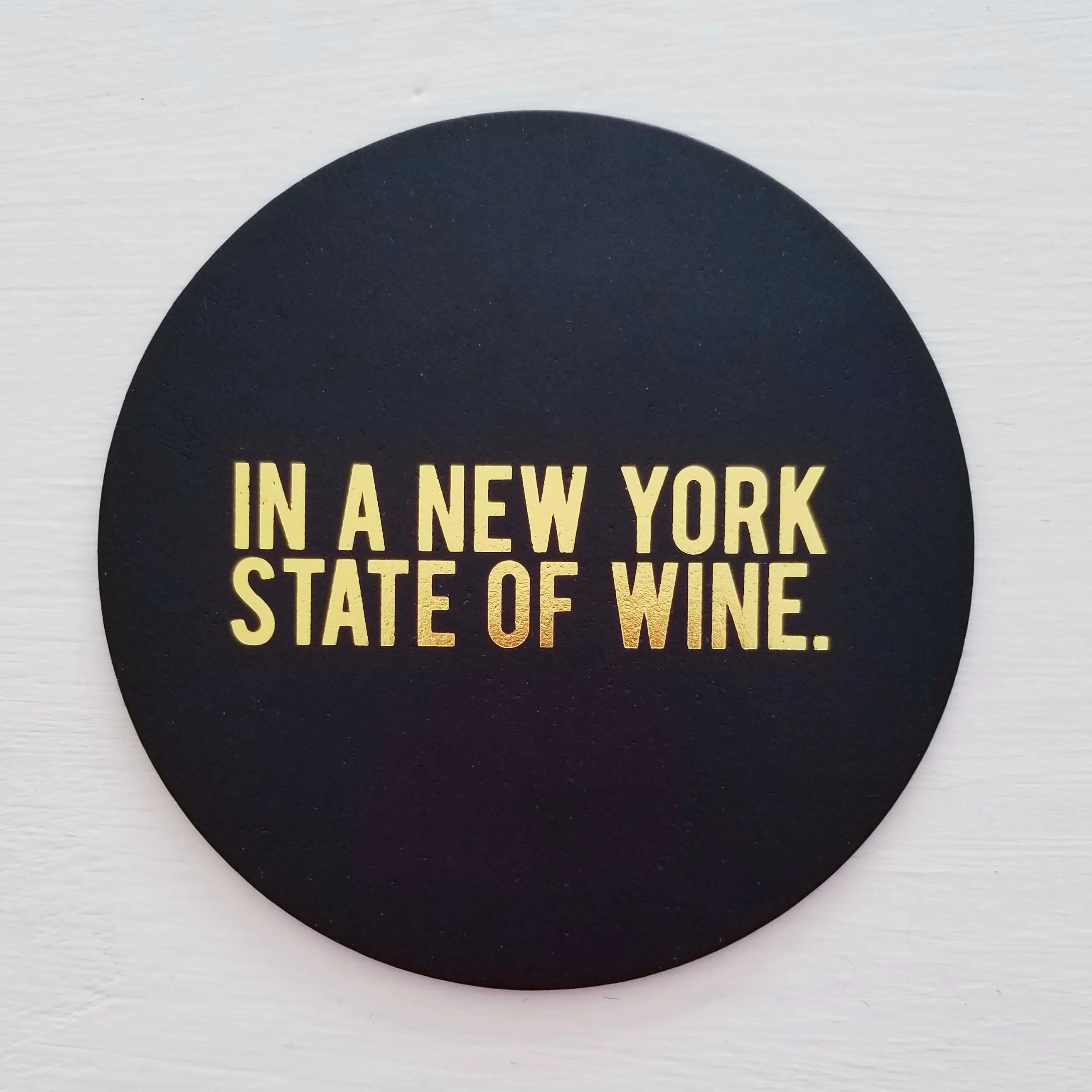 New York State Leather Coaster