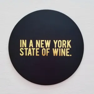 New York State Leather Coaster