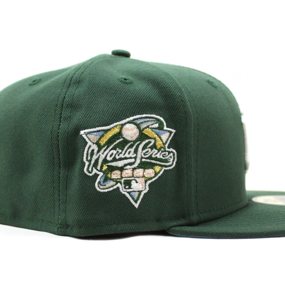 New York Yankees 2000 World Series Side Patch New Era 59Fifty Fitted Hat (GITD Mountain Green Sky Blue Under Brim)