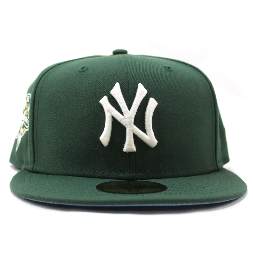 New York Yankees 2000 World Series Side Patch New Era 59Fifty Fitted Hat (GITD Mountain Green Sky Blue Under Brim)