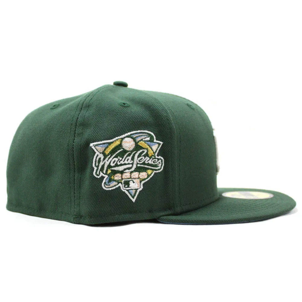 New York Yankees 2000 World Series Side Patch New Era 59Fifty Fitted Hat (GITD Mountain Green Sky Blue Under Brim)