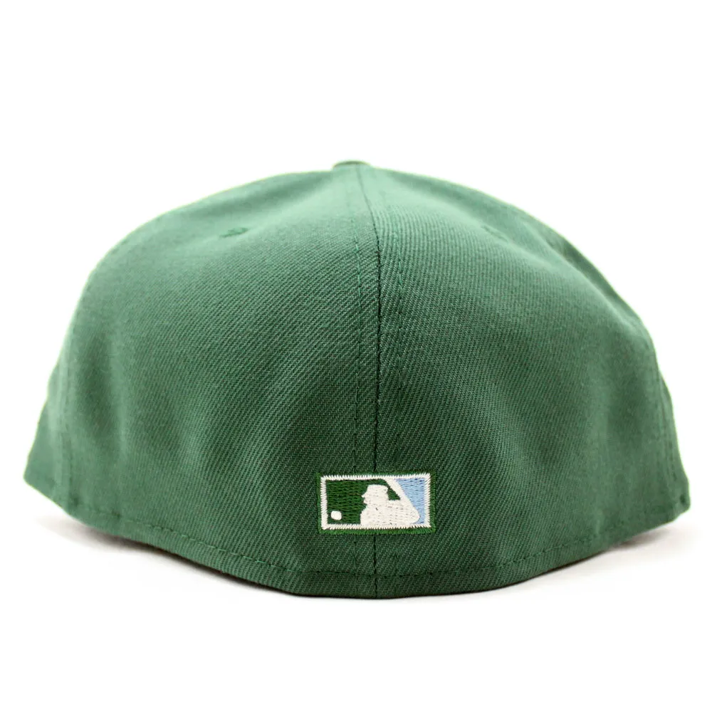 New York Yankees 2000 World Series Side Patch New Era 59Fifty Fitted Hat (GITD Mountain Green Sky Blue Under Brim)