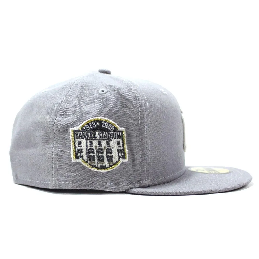 New York Yankees Stadium Patch New Era 59Fifty Fitted Hat (Glow in the Dark Gray Cotton Canvas 3M Reflective Under Brim)