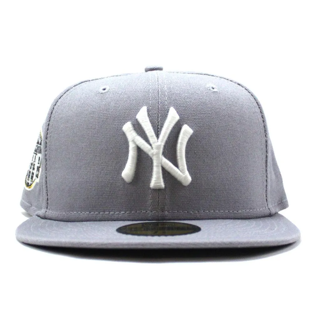New York Yankees Stadium Patch New Era 59Fifty Fitted Hat (Glow in the Dark Gray Cotton Canvas 3M Reflective Under Brim)