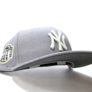 New York Yankees Stadium Patch New Era 59Fifty Fitted Hat (Glow in the Dark Gray Cotton Canvas 3M Reflective Under Brim)