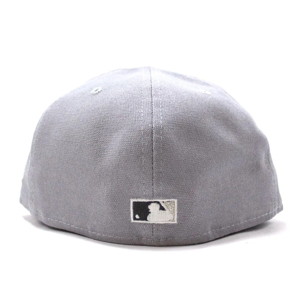 New York Yankees Stadium Patch New Era 59Fifty Fitted Hat (Glow in the Dark Gray Cotton Canvas 3M Reflective Under Brim)