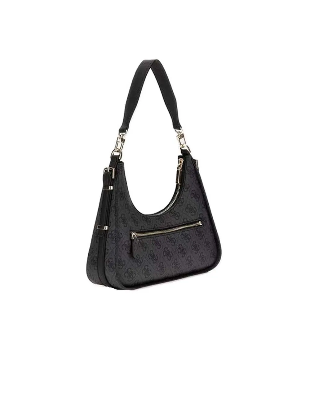 Noreen Top Zip Shoulder Bag - Coal Logo