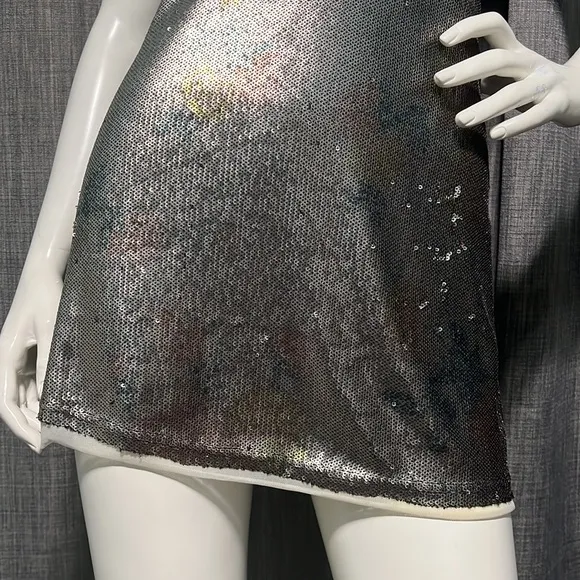 NWOT Free People Double Take Printed Sequin Mini Dress XS