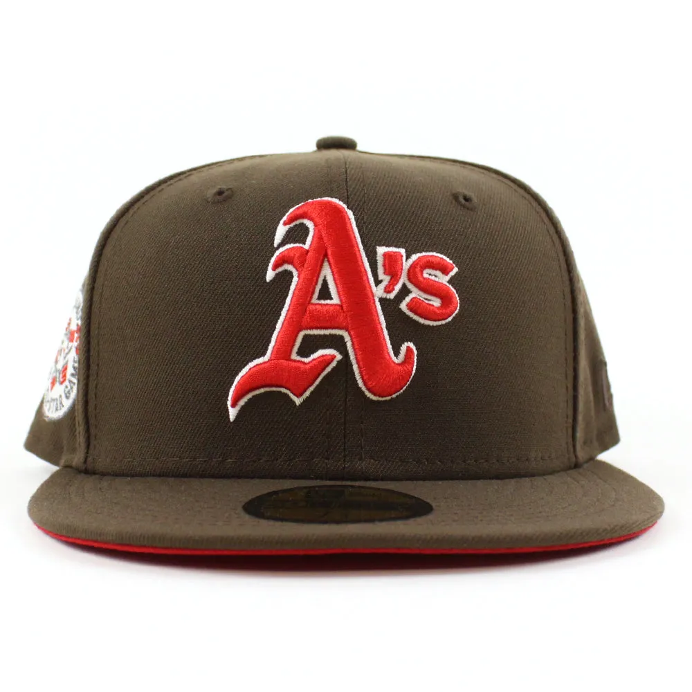 Oakland Athletics 1987 All-Star Game New Era 59Fifty Fitted Hat (GITD Walnut Red Under Brim)