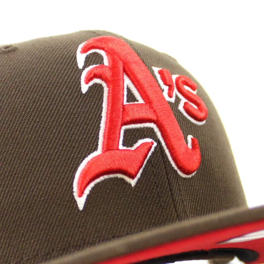 Oakland Athletics 1987 All-Star Game New Era 59Fifty Fitted Hat (GITD Walnut Red Under Brim)