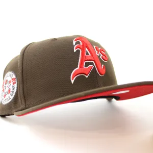 Oakland Athletics 1987 All-Star Game New Era 59Fifty Fitted Hat (GITD Walnut Red Under Brim)