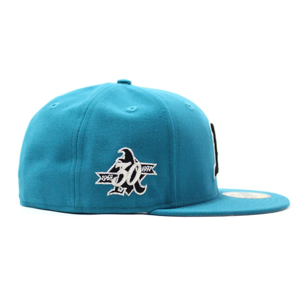 Oakland Athletics 30th Anniversary New Era 59Fifty Fitted Hat (Glow in the Dark Turquoise Gray Under Brim)
