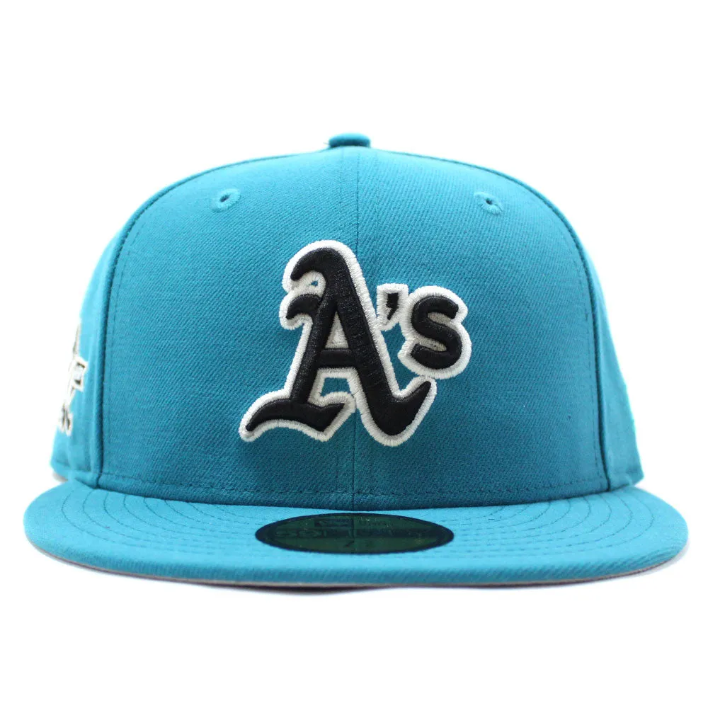 Oakland Athletics 30th Anniversary New Era 59Fifty Fitted Hat (Glow in the Dark Turquoise Gray Under Brim)