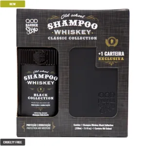 Old School Whiskey Shampoo 220ML   Wallet Barber Hair Men's Treatment - QOD