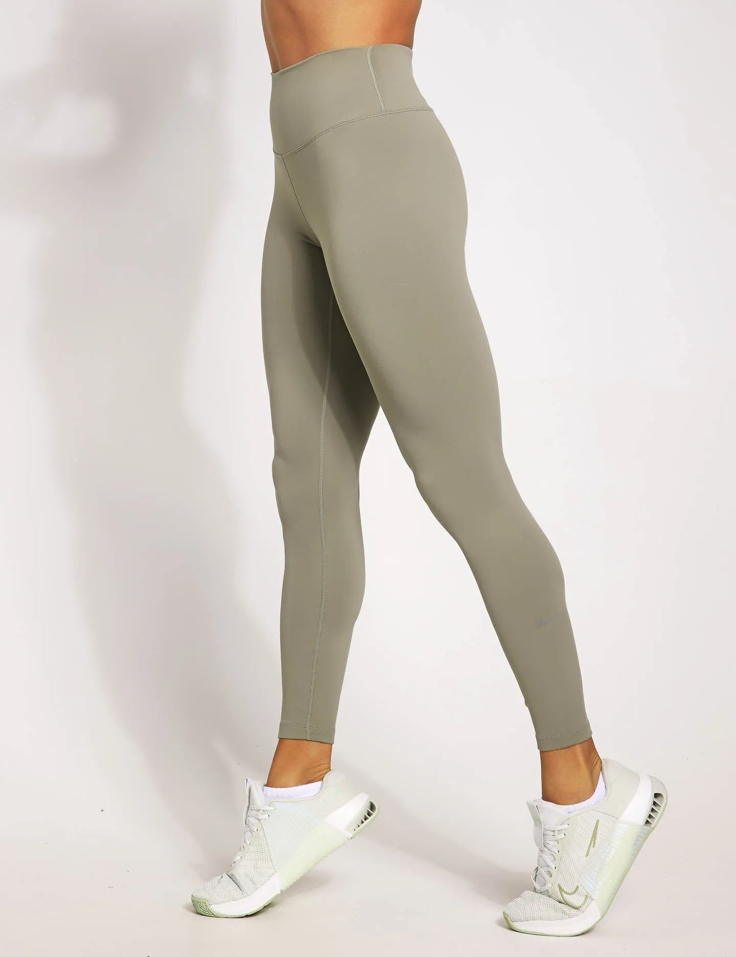One High Waisted Leggings - Light Army/Black