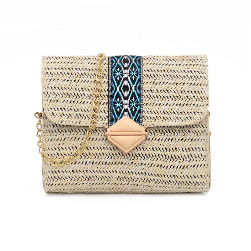 One-shoulder Straw Small Bag Female Fashion Wild Simple Casual Girl Chain Bag