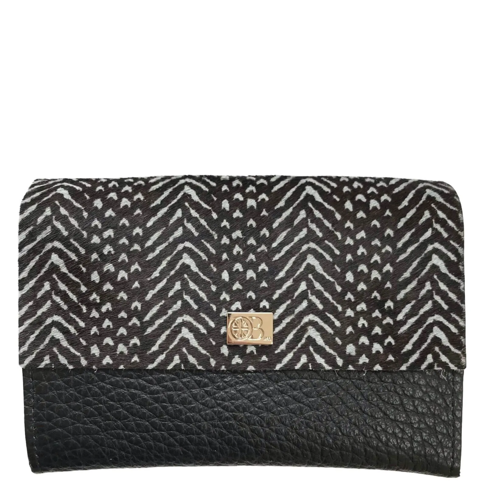 Owen Barry Small Vermont Leather Purse - Chevron Black