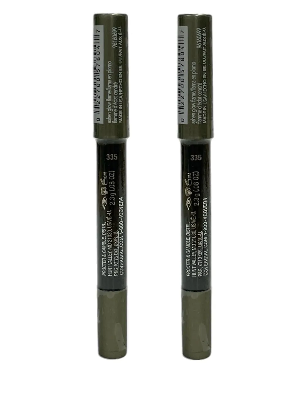 Pack of 2 CoverGirl Flamed Out Shadow Pencil, Ashen Glow Flame 335