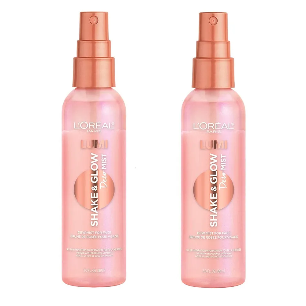 Pack of 2 L'Oreal Paris Lumi Shake and Glow Dew Mist # 100