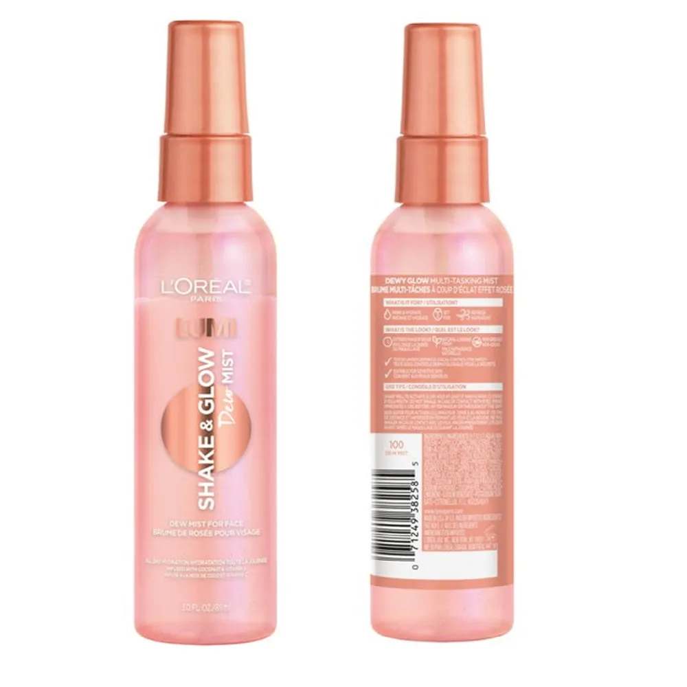 Pack of 2 L'Oreal Paris Lumi Shake and Glow Dew Mist # 100