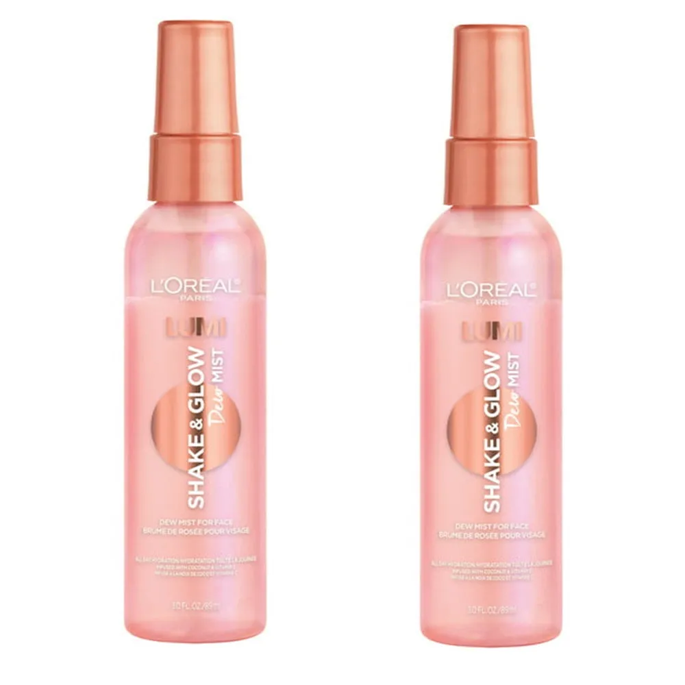 Pack of 2 L'Oreal Paris Lumi Shake and Glow Dew Mist # 100