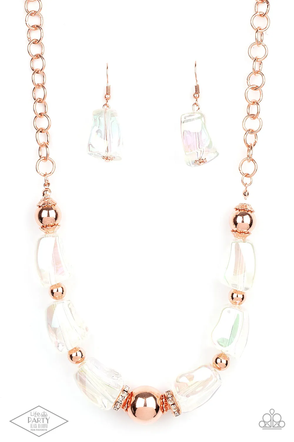 Paparazzi Iridescently Ice Queen - Copper Necklace