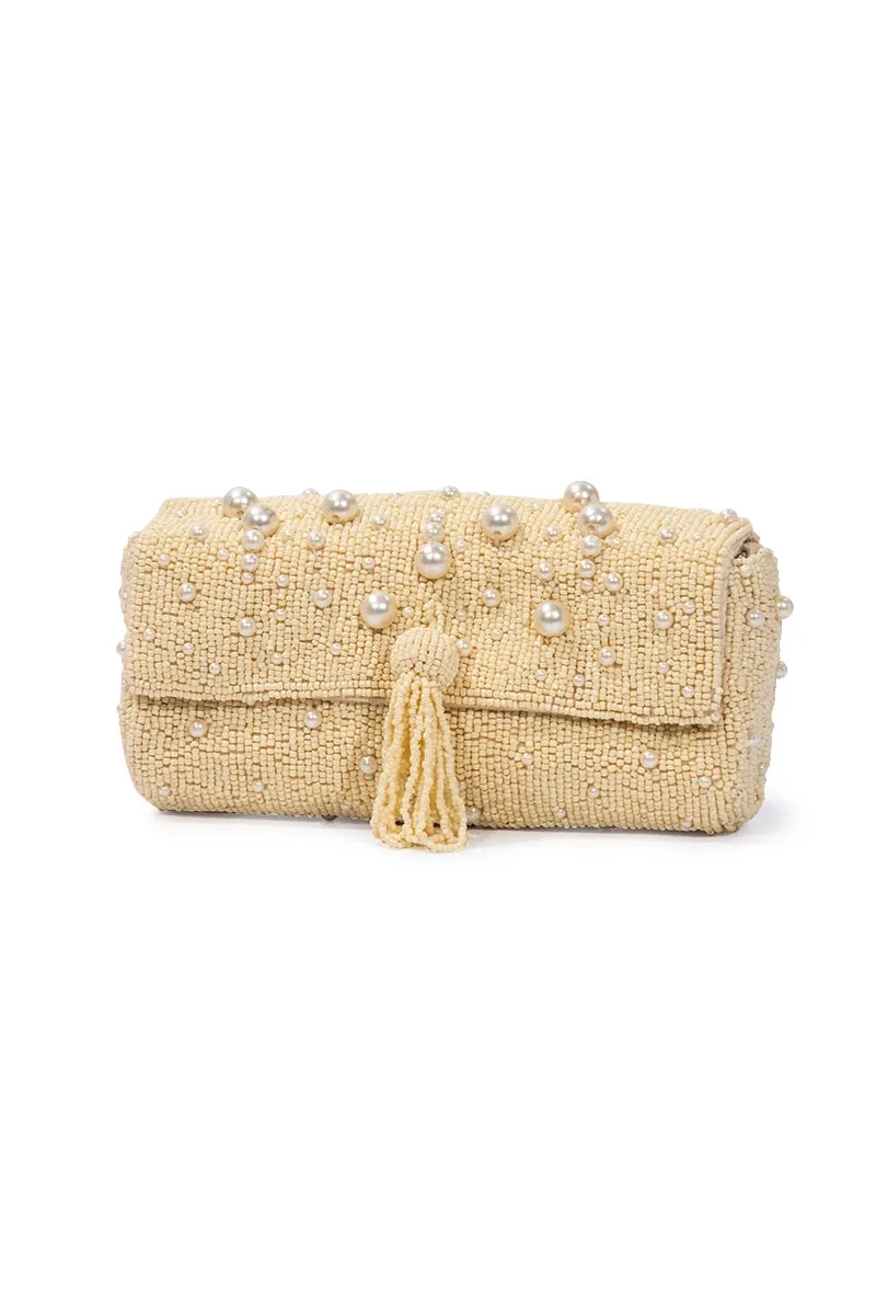 Pearl Studded Crossbody Clutch