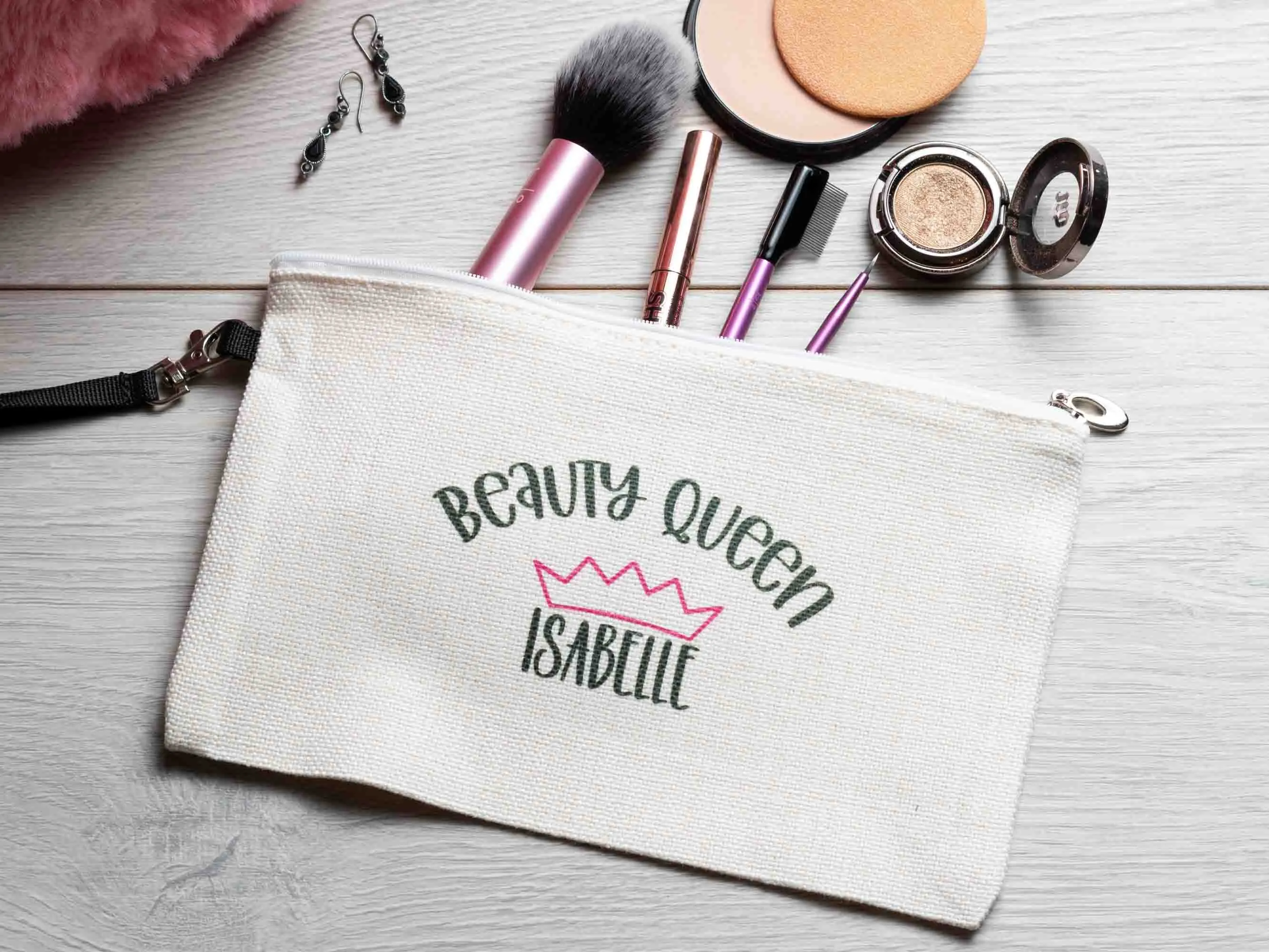 Personalised Makeup Bag, 'Beauty Queen'