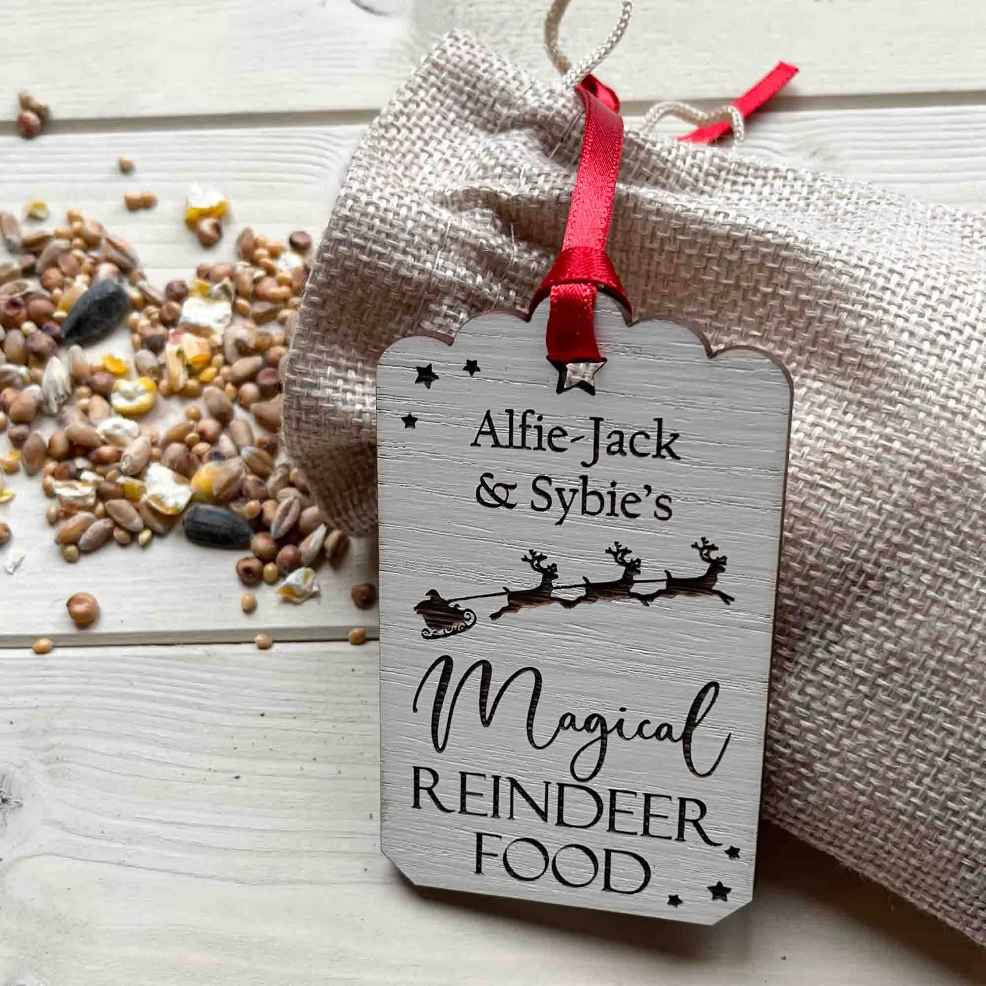 Personalised Reindeer Food Bag & Tag