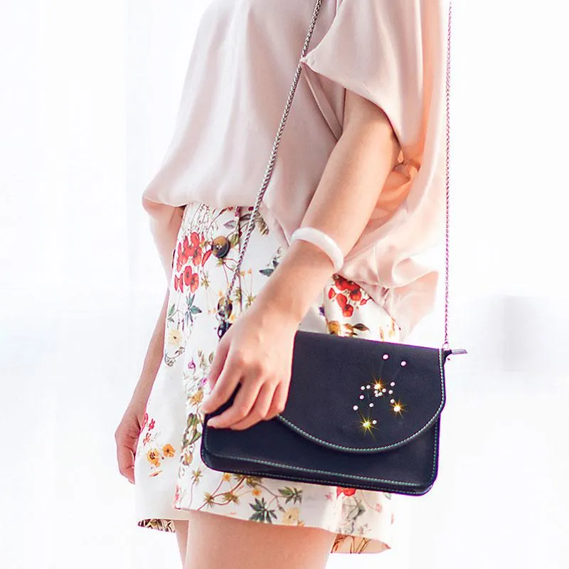 PERSONALIZED MONOGRAMMED GIFT CUSTOM HANDMADE Chain LEATHER CUTE Constellation SHOULDER BAG PURSE CROSSBODY BAG PURSE for Women