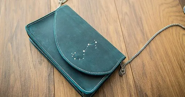 PERSONALIZED MONOGRAMMED GIFT CUSTOM HANDMADE Chain LEATHER CUTE Constellation SHOULDER BAG PURSE CROSSBODY BAG PURSE for Women