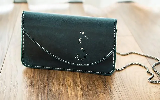 PERSONALIZED MONOGRAMMED GIFT CUSTOM HANDMADE Chain LEATHER CUTE Constellation SHOULDER BAG PURSE CROSSBODY BAG PURSE for Women