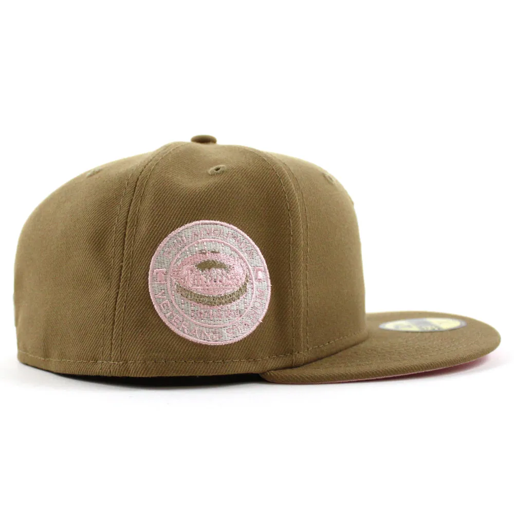Philadelphia Phillies 1971-2003 VETERANS STADIUM 59Fifty New Era Fitted Hats (GITD Khaki Pink Under Brim)