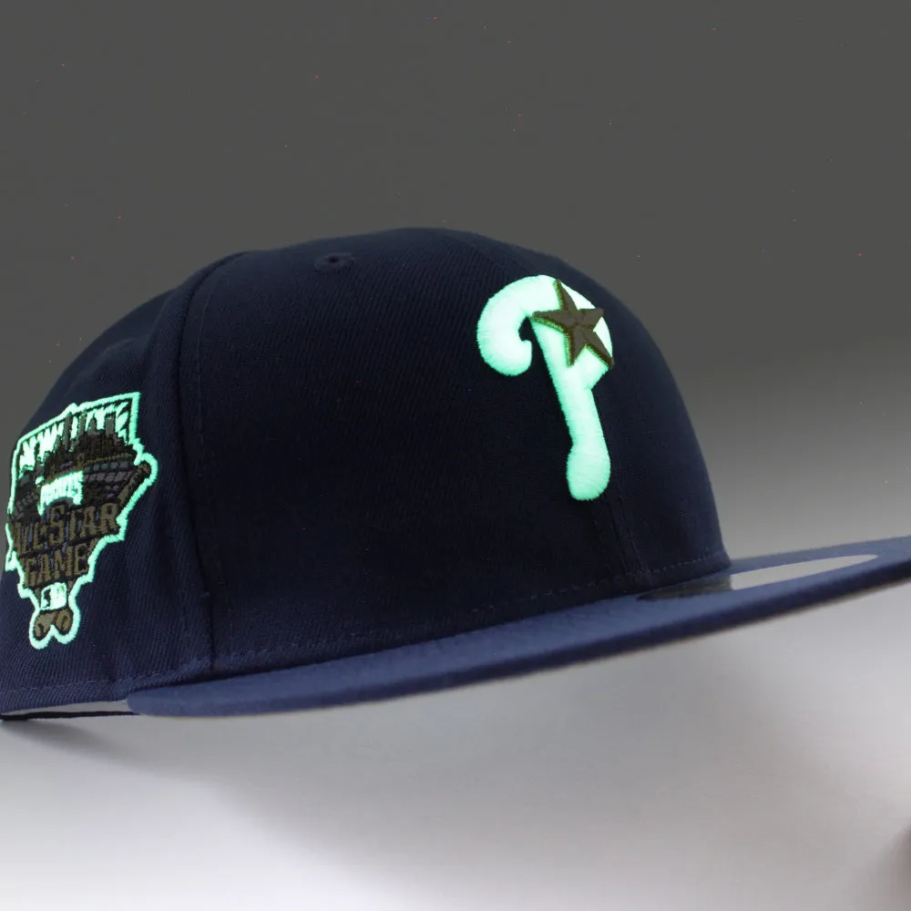Philadelphia Phillies 2006 All-Star Game 59Fifty New Era Fitted Hats (GITD OceanSide Blue Khaki Under Brim)