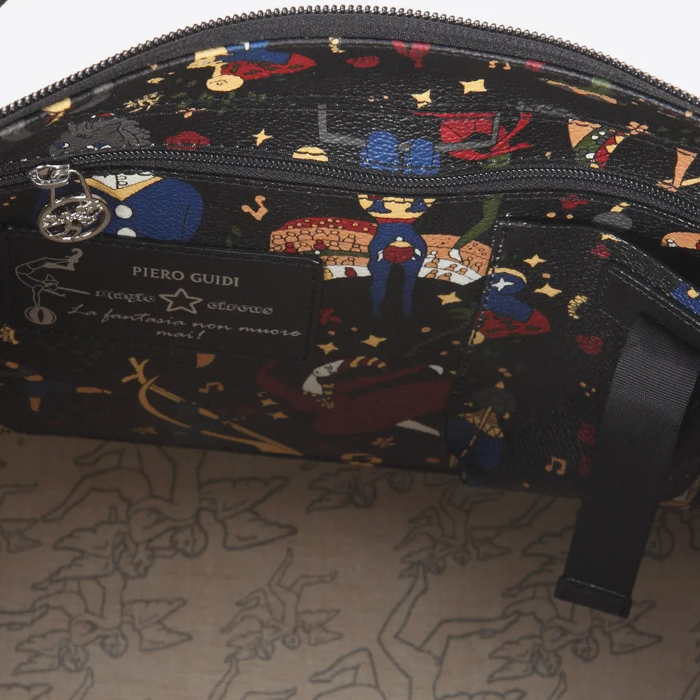 Piero Guidi Magic Circus - 11.5 x 9.5 x 5 in. Black Messenger Bag