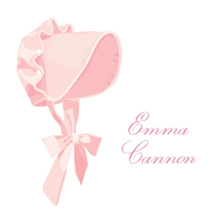 Pink Bonnet Bag Tag