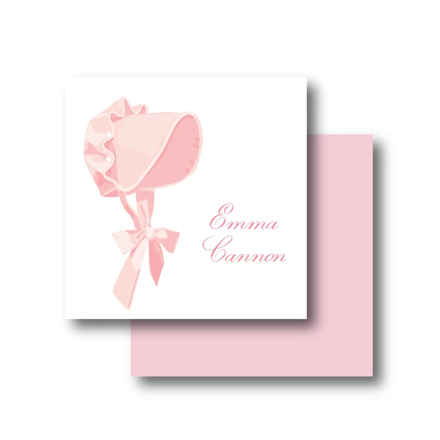 Pink Bonnet Bag Tag