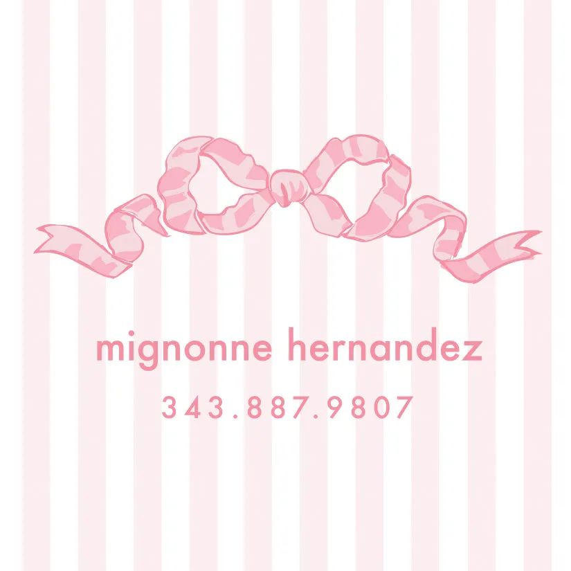 Pink Chintz Bow Bag Tag