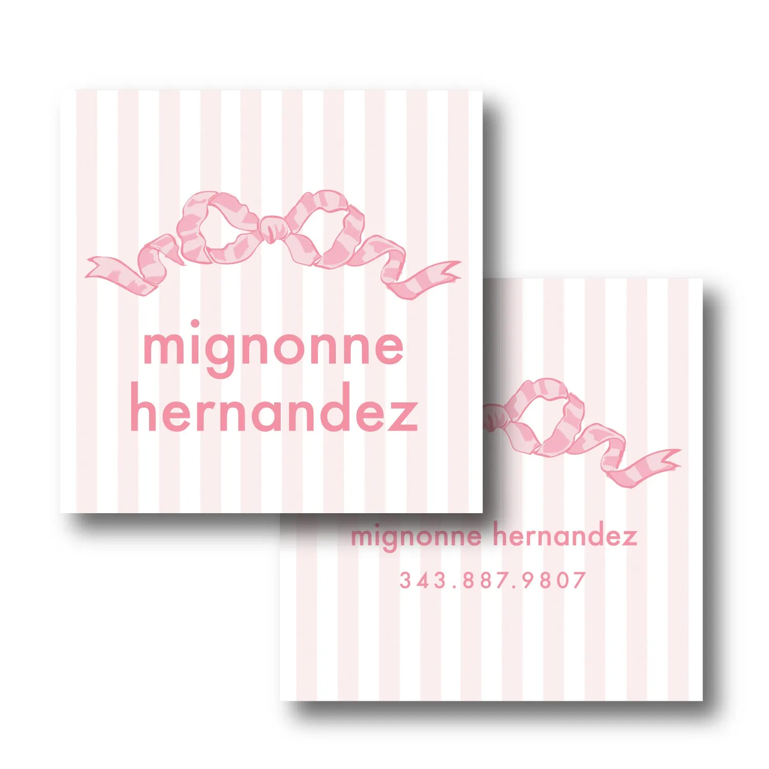 Pink Chintz Bow Bag Tag