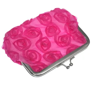 Pink Kisslock Flower Coin Purse