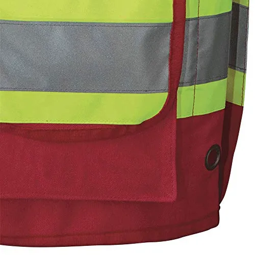 Pioneer Construction Reflective Surveyor Vest, 10 Pockets, Harness D-Ring Slot