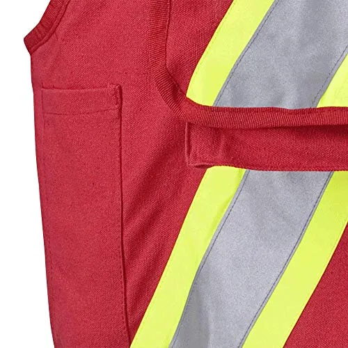 Pioneer Construction Reflective Surveyor Vest, 10 Pockets, Harness D-Ring Slot