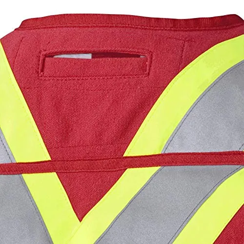 Pioneer Construction Reflective Surveyor Vest, 10 Pockets, Harness D-Ring Slot
