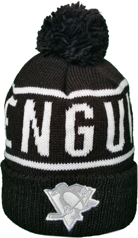 Pittsburgh Penguins Mitchell & Ness Black and White Reflective Logo NHL Toque