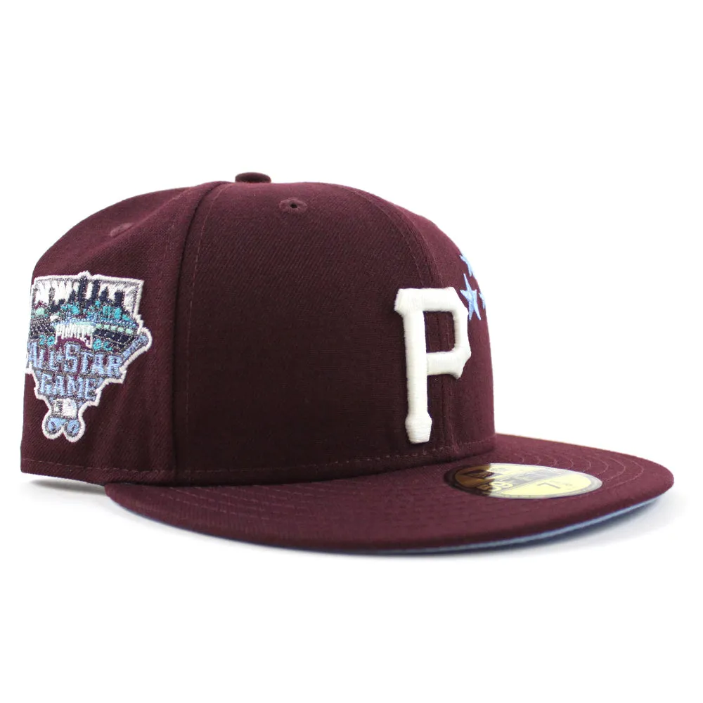 Pittsburgh Pirates 2006 All-Star Game 59Fifty New Era Fitted Hat (GITD Maroon Sky Blue Under Brim)